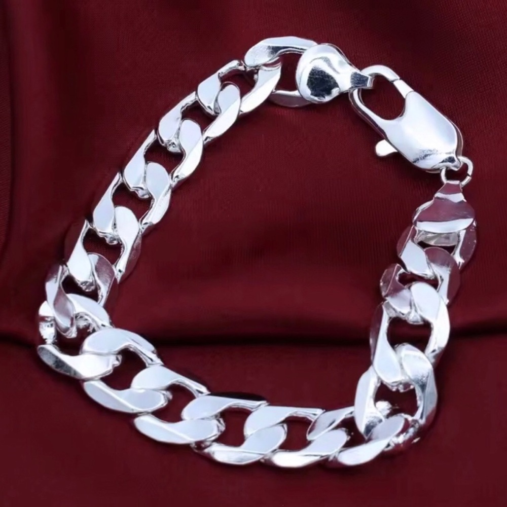 Sterling silver mens bracelet